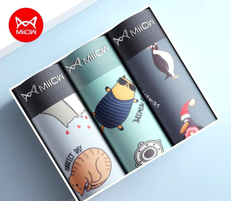 3-pack boxershorts i olika färger med djurmotiv