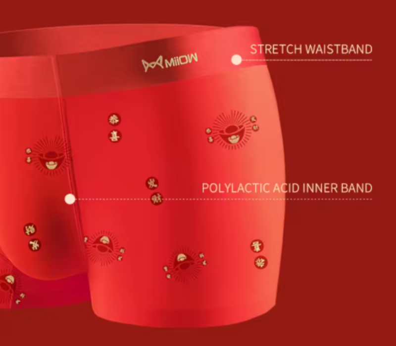 3-pack boxershorts i rött – mjuk bomull med dekorativa motiv