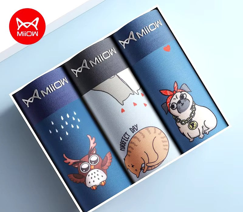 3-pack boxershorts i olika färger med djurmotiv