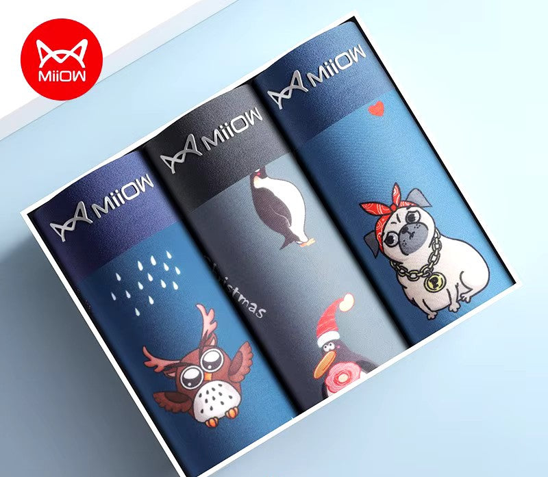 3-pack boxershorts i olika färger med djurmotiv