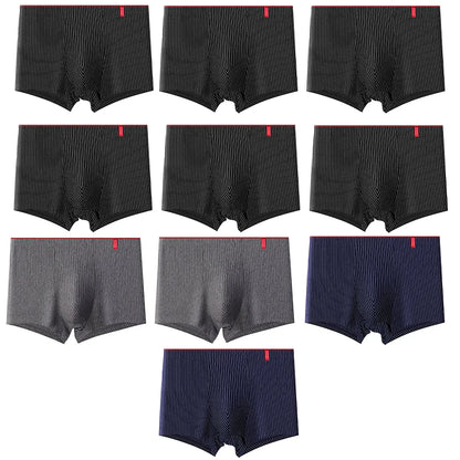 10-pack stilrena och moderna boxershorts med randigt mönster