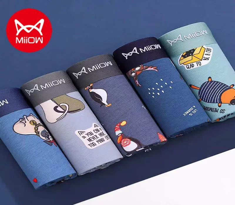 4-pack boxershorts för män med charmiga djurmotiv