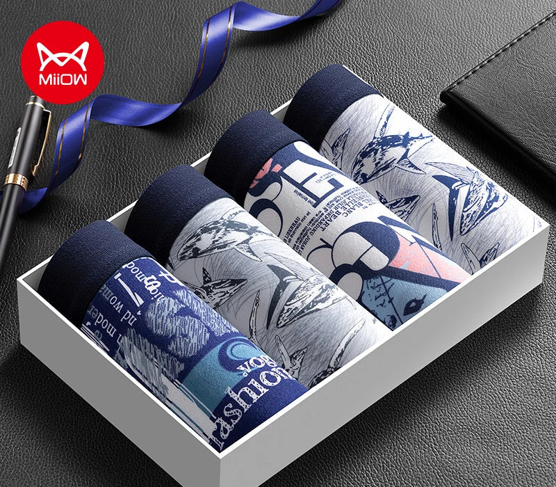 4-pack boxershorts – London & retro print