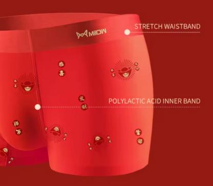 3-pack boxershorts i rött – mjuk bomull med dekorativa motiv